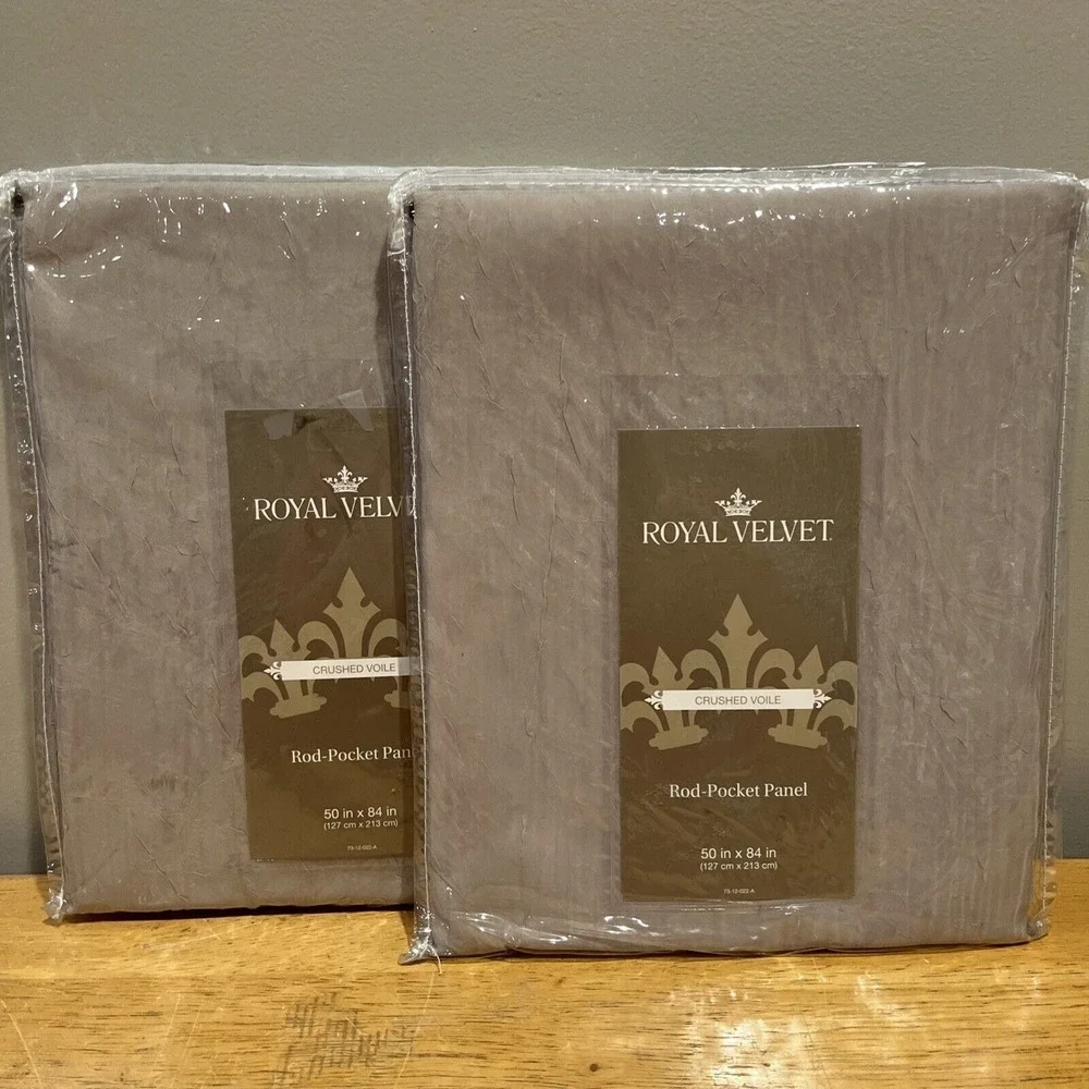2 JCP Royal Velvet Crushed Voile Rod-Pocket Sheer Panels 50